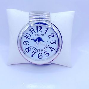 Working! Oscar Australia Large Oversized Face Easy Read Stretch Band Watch